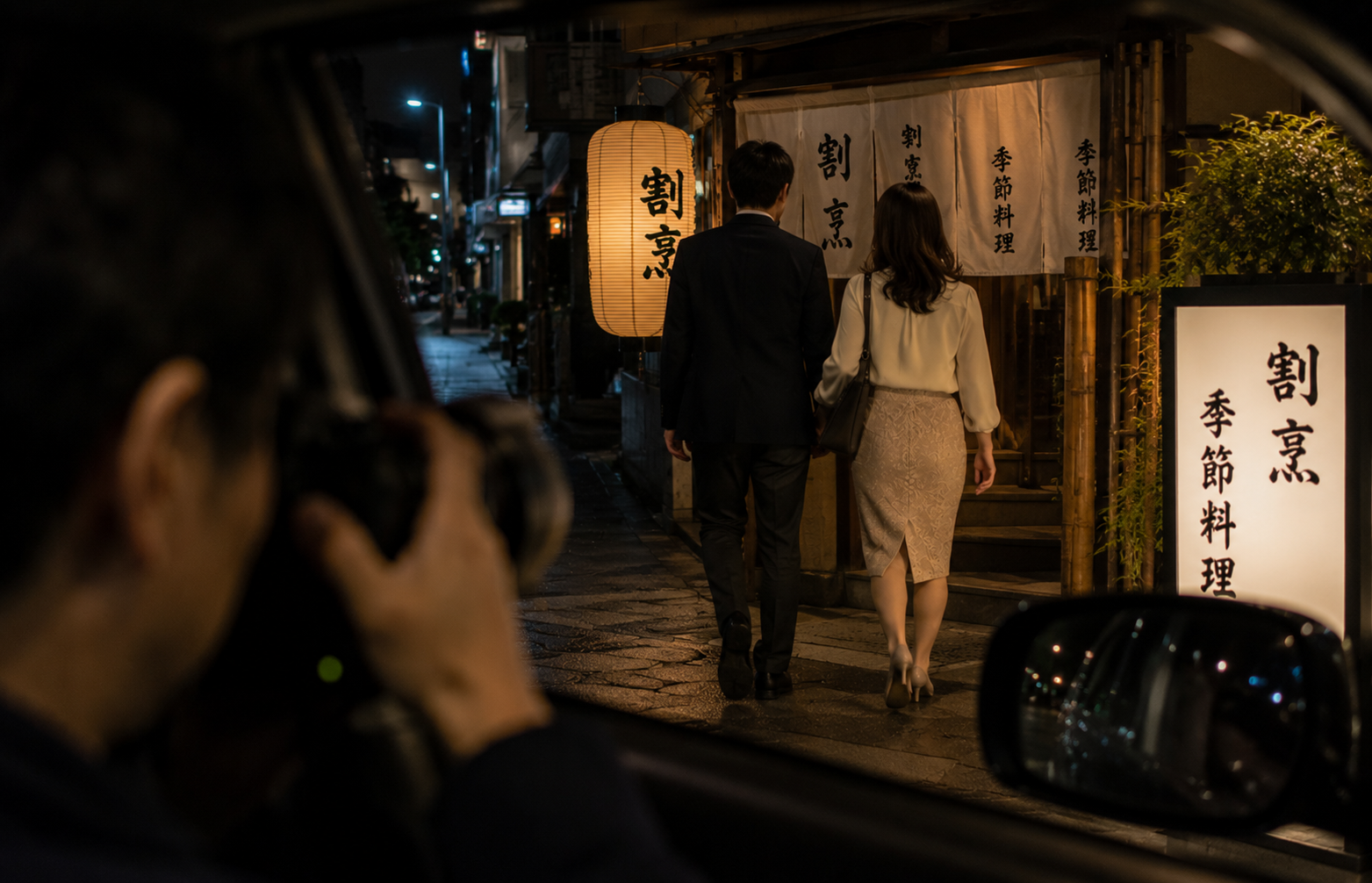 飲食店へ向かう男女