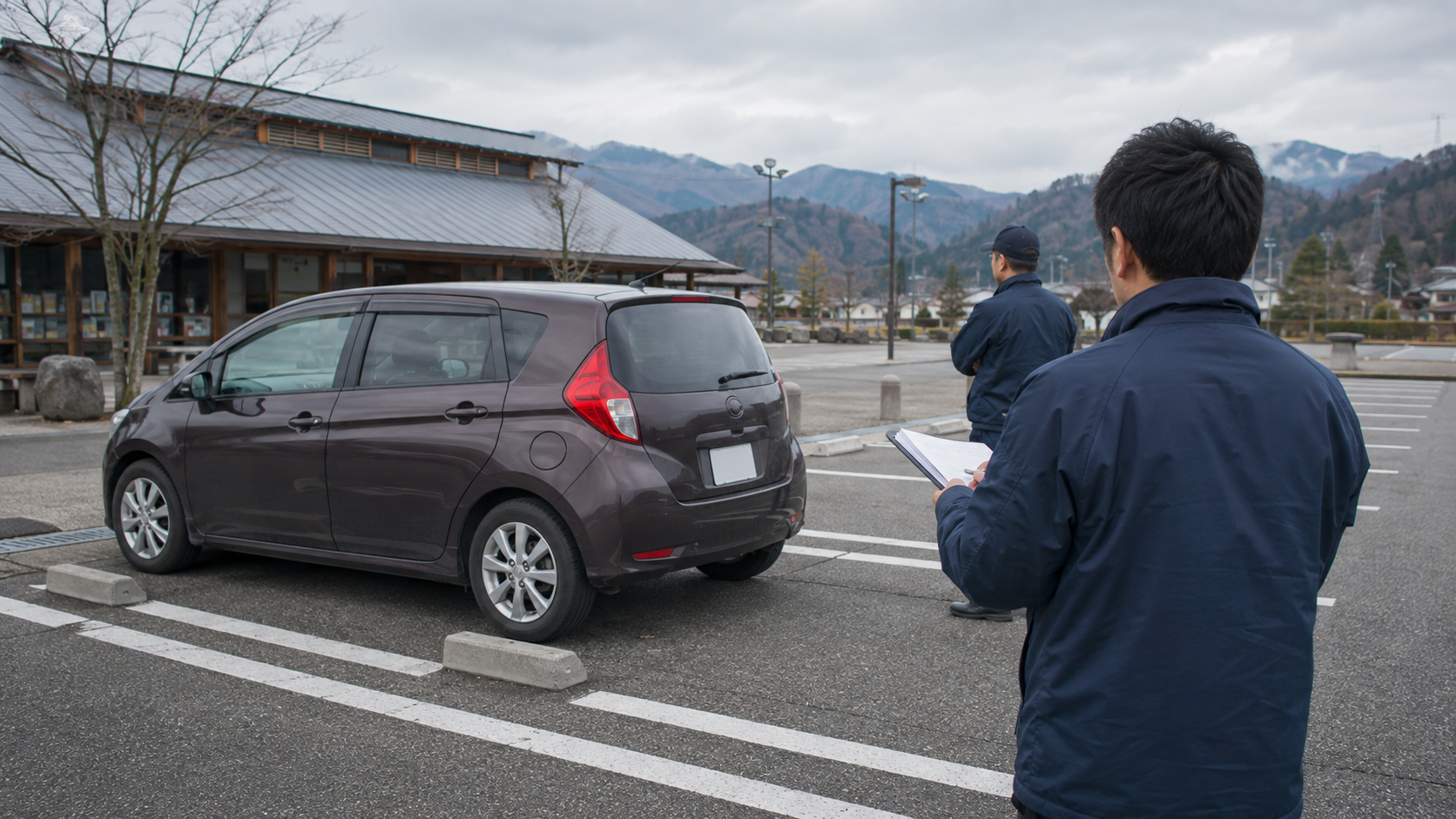 新潟の道の駅で家出人の車両を確認する調査イメージ