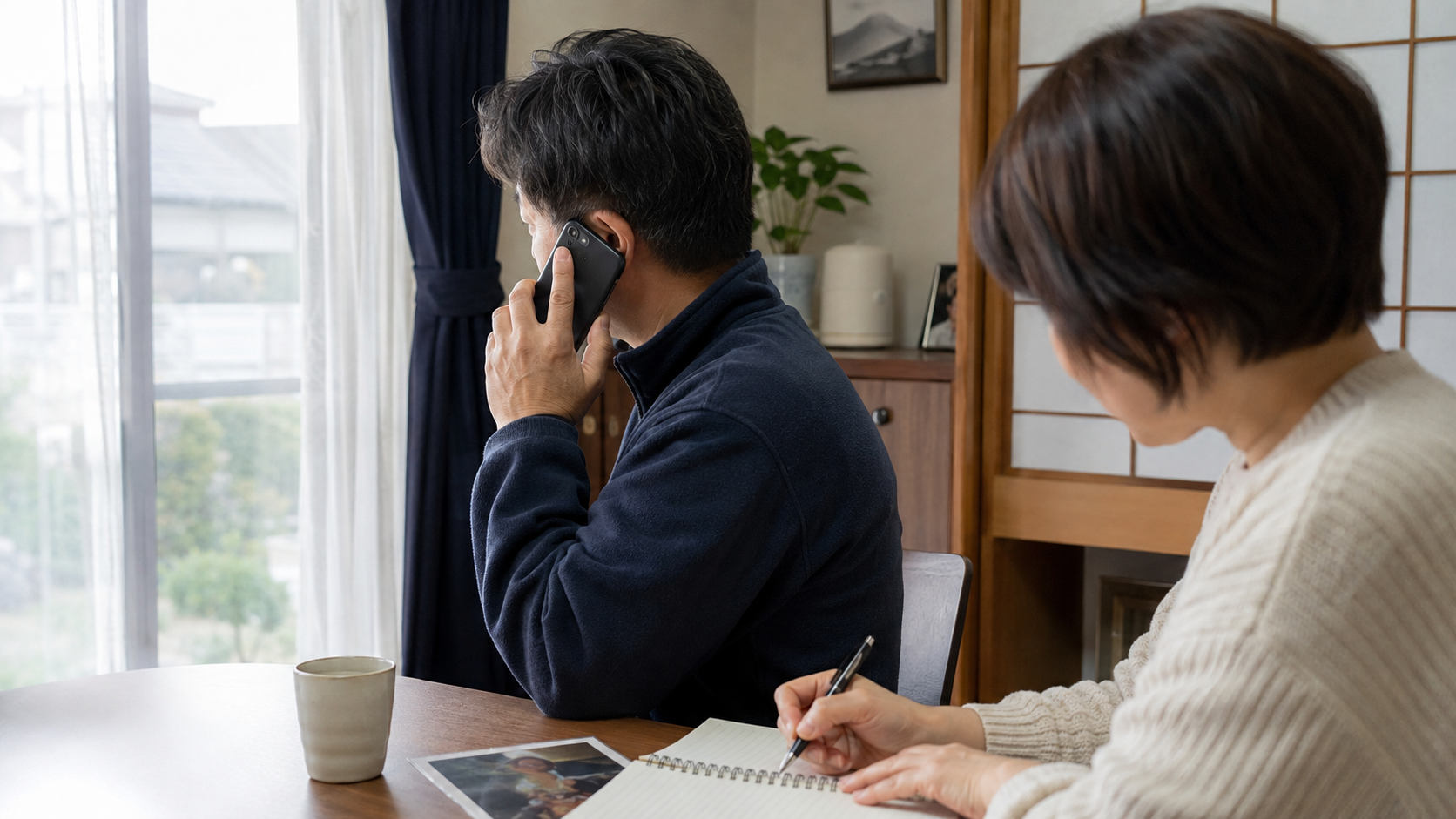 新潟で行方不明者届を提出した後、家族が不安を抱えているイメージ