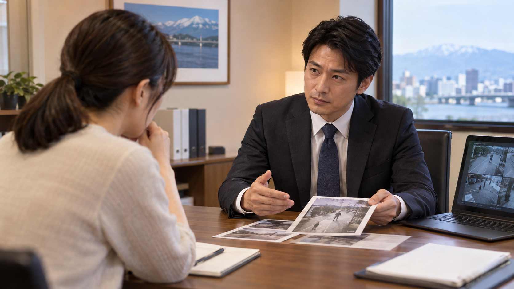 新潟で防犯カメラと家出人の所在確認について相談する場面