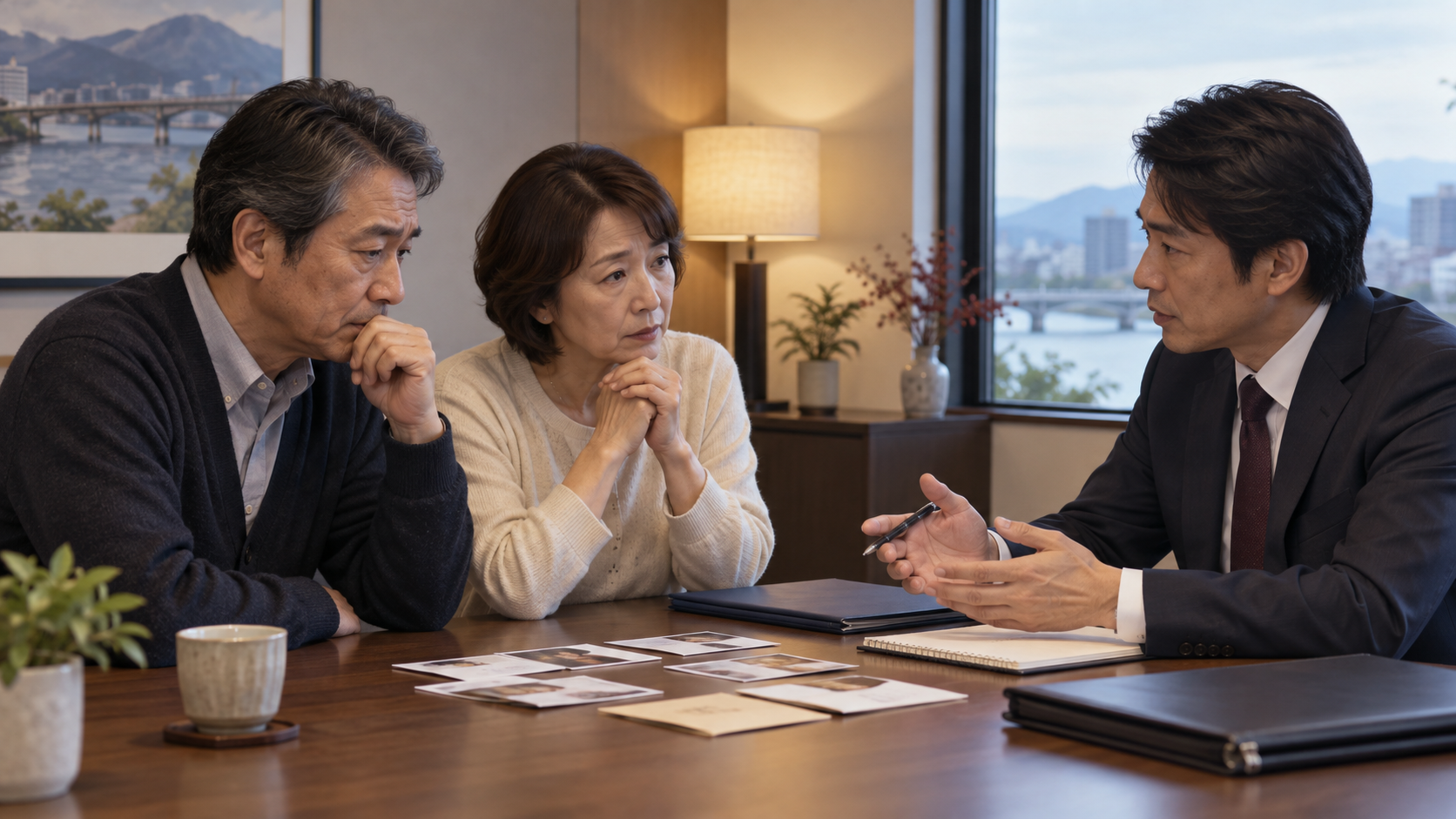 新潟で長期間戻らない家族の所在確認について相談員へ相談する場面